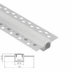 Profilé alu noir Drywall PM avec plexi occultant,3m