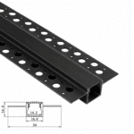 Profilé alu noir Drywall PM avec plexi occultant,3m