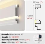 Profilé corniche alu double flux avec plexi occultant,3m – Image 3